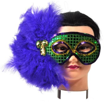 Maskenbal maska za oči s perjem - Model 1 (10 kos)