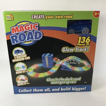 Velik Set Avtocesta MAGIC ROAD s Svetlečim Avtomobilom in Dvigalom, 136 Kosov