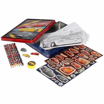 DISNEY CARS 3D Ustvarjalni Set v Kovinski &Scaron;katli (12 kos.)