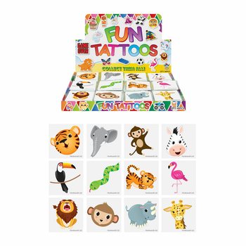 FUN TATTOO - ŽIVALI IZ DŽUNGLE - DISPLAY (48x12 kosov)