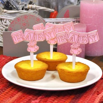 Nabodalca za Cupcake Ob Rojstvu - Baby Roza (12 kosov)