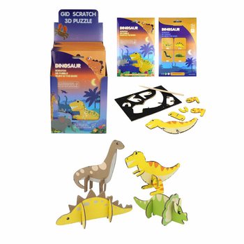 SCRATCH 3D Dinozavri Sestavljanke - Display (18 kosov)