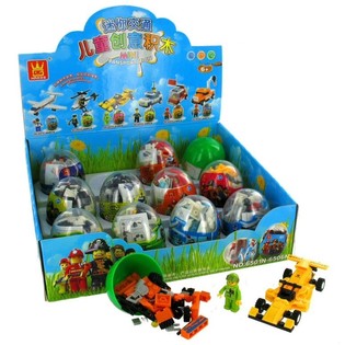 BRICKS KOCKE ZA SESTAVLJANJE V KROGLI PRESENEČENJA (12 kos)