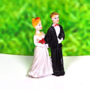 Figurica Ženin in Nevesta za Poročno Torto 8 cm (10 kos)