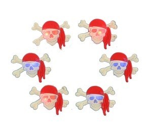Svetleča piratska značka / gumb (15 kos.)