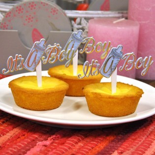 Okrasni Pikadom za Cupcakes ob Rojstvu - It's a Boy (12 kos)