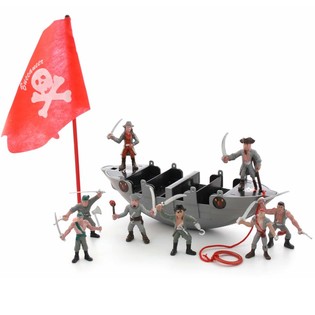 Piratska ladja s pirati v vrečki