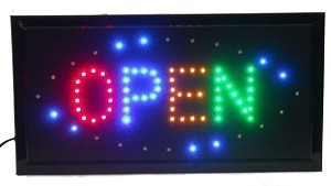 LED Svetlobni Napis OPEN - 4 Barve - Utripajoč