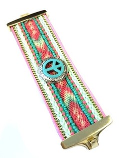 Luksuzna Široka Zapestnica Mint Ibiza Peace (1 kos)