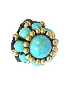 Prstan v stilu Ibize s turkiznim kamnom | Boho nakit