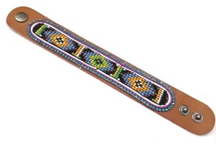 Usnjena zapestnica Aztec Modri &Scaron;tras (1 kos)