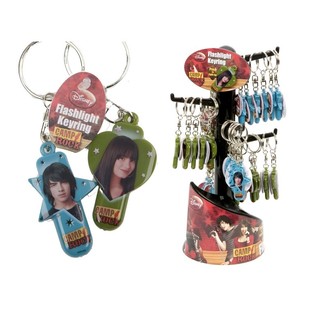 CAMP ROCK SVETLEČI OBESEK ZA KLJUČE NA STOJALU (36 kos)