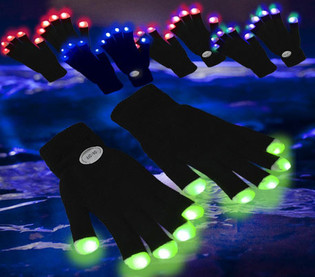 LED rokavice / Rave rokavice (12 kosov)