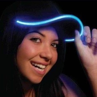 SVETLEČA LED KAPA / PARTY CAPS - BARVA: MODRA (6 kos)