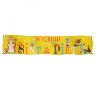DOBRODOŠLI BANNER SINTERKLAAS & PIET XXL 300 X 60 CM (7 kos)