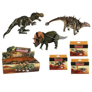 3D puzzle Dinozaver na navijanje v displeju (20 kos.)