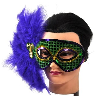 Maskenbal maska za oči s perjem - Model 1 (10 kos)