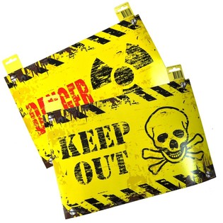 DEKORATIVNI NAPIS ZA VRATA - "DANGER" / "KEEP OUT" (12 kos.)