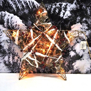 VELIKA SVETLEČA BOŽIČNA ZVEZDA DEKORACIJA 45 CM (2 kosa)