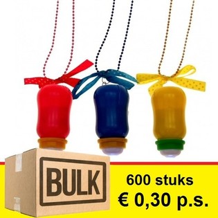 *** BULK PONUDBA *** SVETLEČA STEKLENIČKA NA OGRLICI (600 kos)