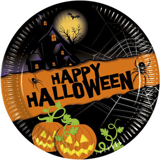 8-delni Set Krožnikov za Enkratno Uporabo - Happy Halloween (6 set.)