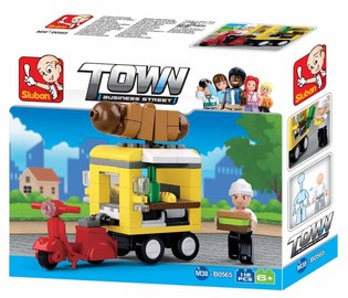 Sluban Voziček s hot dogi M38-B0565 Kocke (1 kos)
