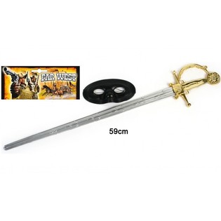 Set maska in meč Zorro - 59 cm (6 kos)