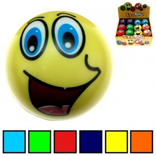 Smiley PU Stres Žogice Display (24 kos)