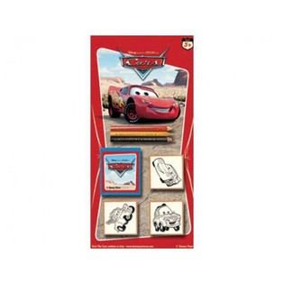 Velik Set za Barvanje in &Scaron;tampiljke Disney Cars na Kartonu (24 kos)