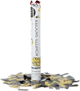 Konfeti top &ndash; Barva: Črno-rumena - 40 cm - Party popper (10 kos.)