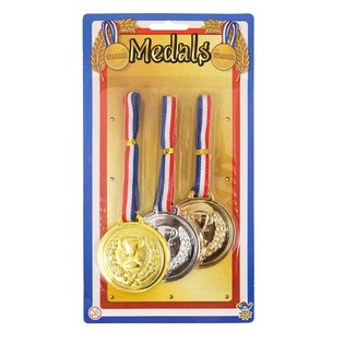 Set 3 Zmagovalnih Medalj na Kartici (Zlata, Srebrna, Bronasta) 6kos