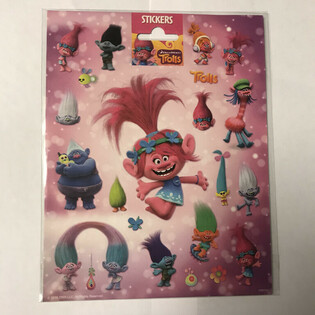 VELIKI LISTI NALEPK TROLLS, 20x16 cm (10 kosov)