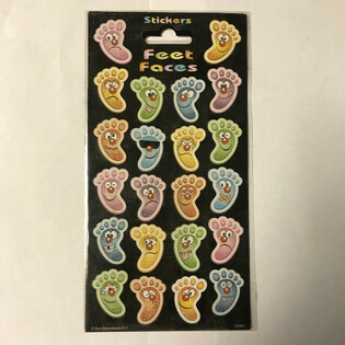 NALEPKE: Vrolijke Voeten / Feet Faces, 20 x 10 cm (10 kos)