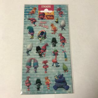 List z nalepkami: TROLLS, 20 x 10 cm (10 kos)