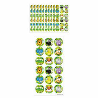 FUN STICKERS – DŽUNGLA, 18 NALEPK NA LISTU (10 kosov)