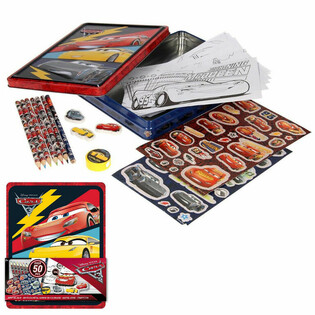 DISNEY CARS 3D Ustvarjalni Set v Kovinski Škatli (12 kos.)