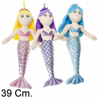 Velika pli&scaron;asta sirena punčka 39 cm - Mix barv (12 kos)