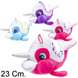 Pli&scaron;asti Narval z Rogom - 23 cm - Mix Barv (12 kos)
