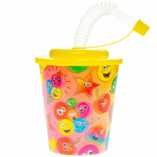 Kozarec s slamico / Kozarec za sladoled &ndash; Smiley, 250 ml (12 kos)