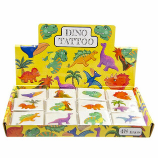 ZABAVNE TETOVAŰE - MODEL: DINOZAVER, vsak paketek 12x tetovaža (48 kosov)