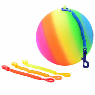MAVRIČNA ŽOGA Z VRVICO / BUNGEE ŽOGA Ø23 Cm (36 kos)