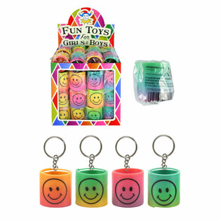 Obesek za ključe Smiley Mavrična Spirala v Displayu (60 kos)