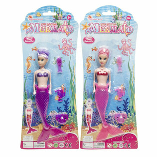 Morska deklica / Mermaid lutka na kartonu (6 kos.)