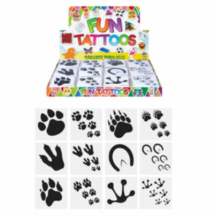Zabavni tatoji - model: Živalske sledi, 12 kos/paket, display (48 pak.)
