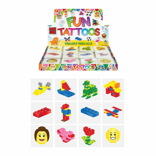 ZABAVNI TATOJI - MODEL: BRICKS KOCOKCE, paketki z 12x tatoji V ZASLONU (48 kosov)