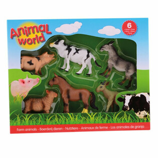 ANIMAL WORLD - IGRALNI SET S 6 FIGURICAMI KMETIJSKIH ŽIVALI (1 kos)