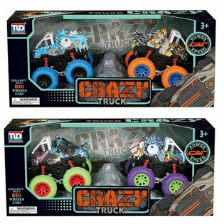 2-DELNI Set Dinozavrskih Monstertruckov na Frikcijo v Luksuzni Škatli - Mix