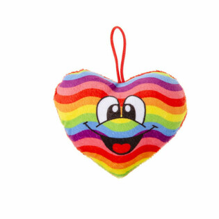 PLI&Scaron;ASTO MAVRIČNO SRCE S SMILEY OBRAZOM (24 kos)