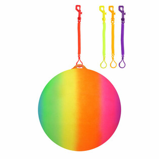 MAVRIČNA ŽOGA Z VRVICO / BUNGEE ŽOGA &Oslash;23 Cm (24 kos)