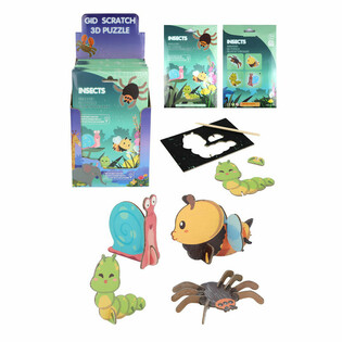 SCRATCH 3D praskanka puzzle komplet - Insekti (18 kosov)